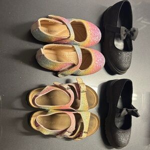 Kids Glitter Shoes - Rainbow and Black